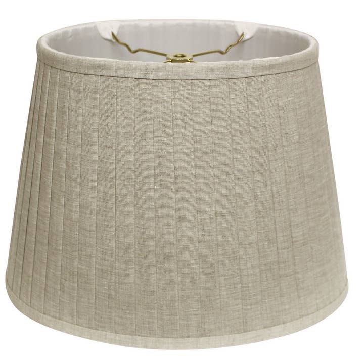 Continents Brands - Wholesale Lamp Shade - Cloth & Wire Oval Oatmeal Lampshade Washer Fitter 8x12" Top
