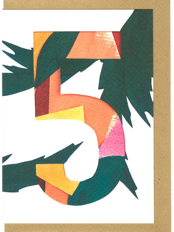 Number 5 Card for wholesale by Hot House Collection