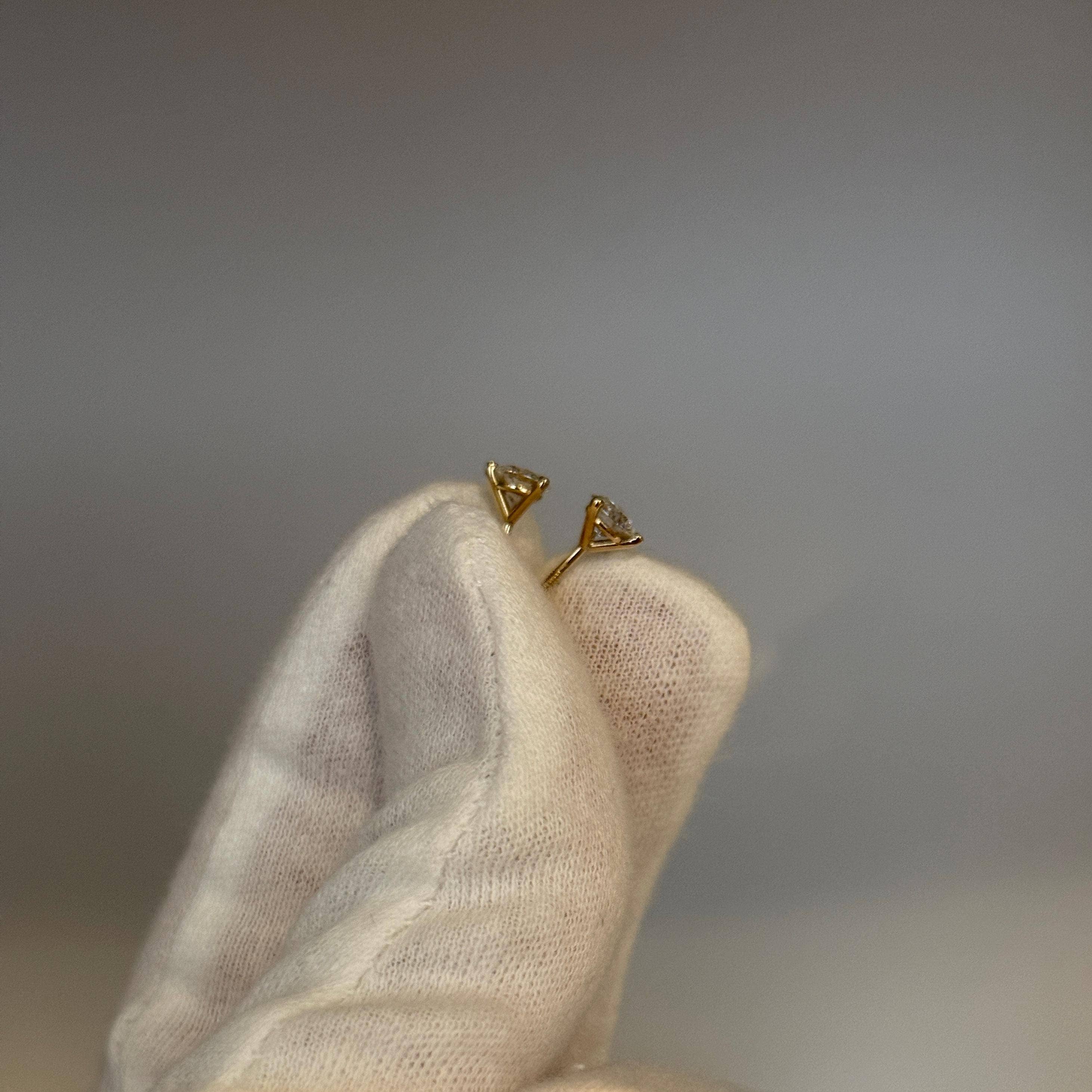 Elegant Jewels LLC - Wholesale Stud/Post Earrings - 1 CTW Round Lab Grown Diamond Stud Earrings 14K Gold8