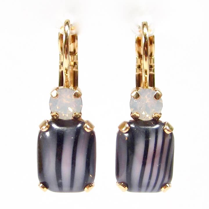 SoHo Schmuckmanufaktur - Wholesale Dangle Earrings - Unique Stripe Earrings Purple Pink0