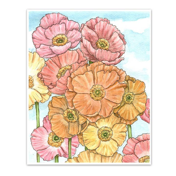 Printemps Poppies Art Print pour la vente par Motif's Art Studio