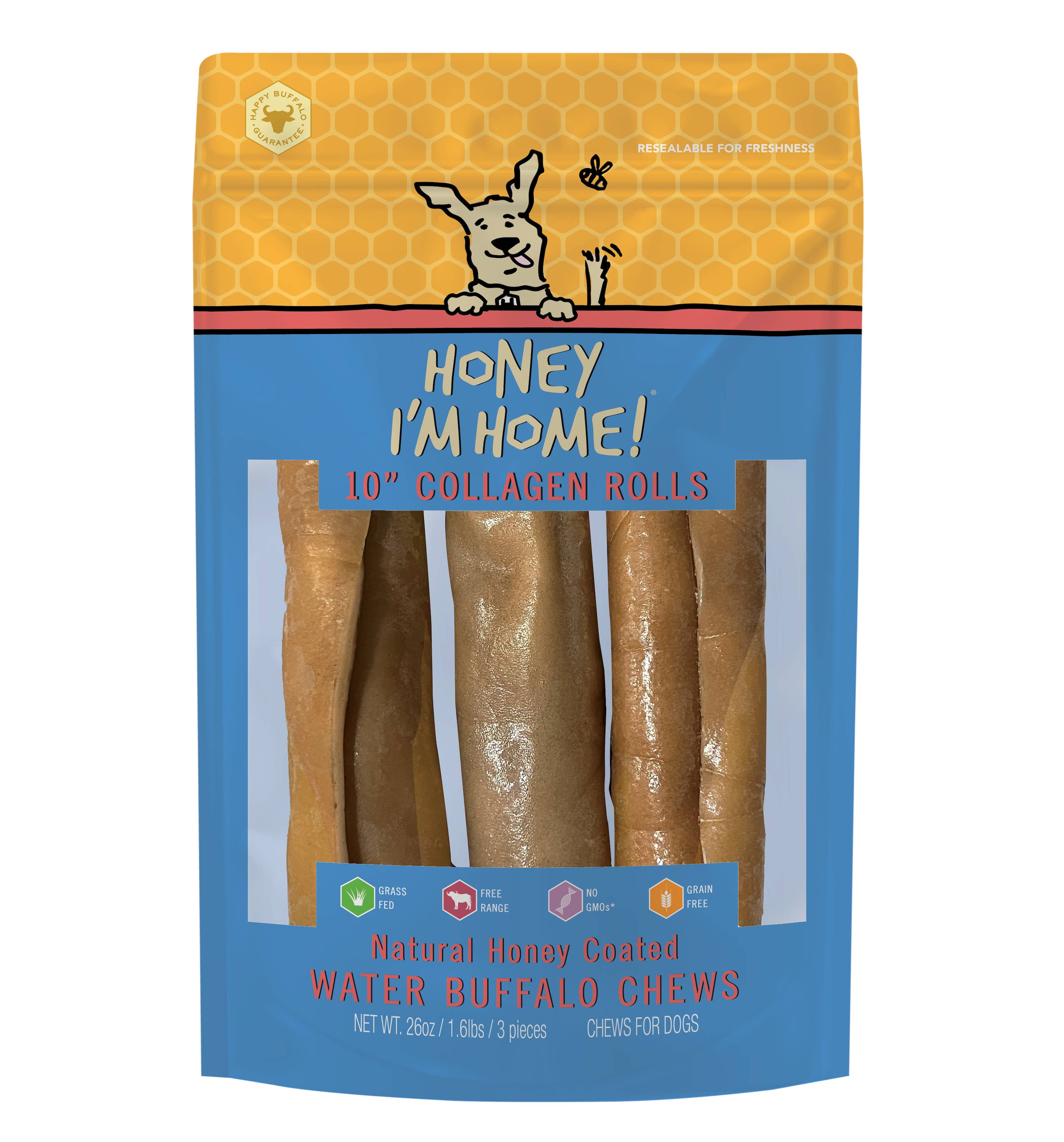 Honey I'm Home - Wholesale Pet Treats - Dog - 10" COLLAGEN ROLLS