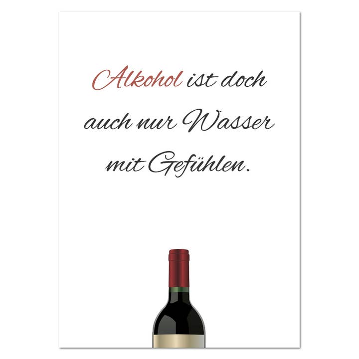 Postcard “alcohol” for wholesale by Rabenmütter Verlag UG