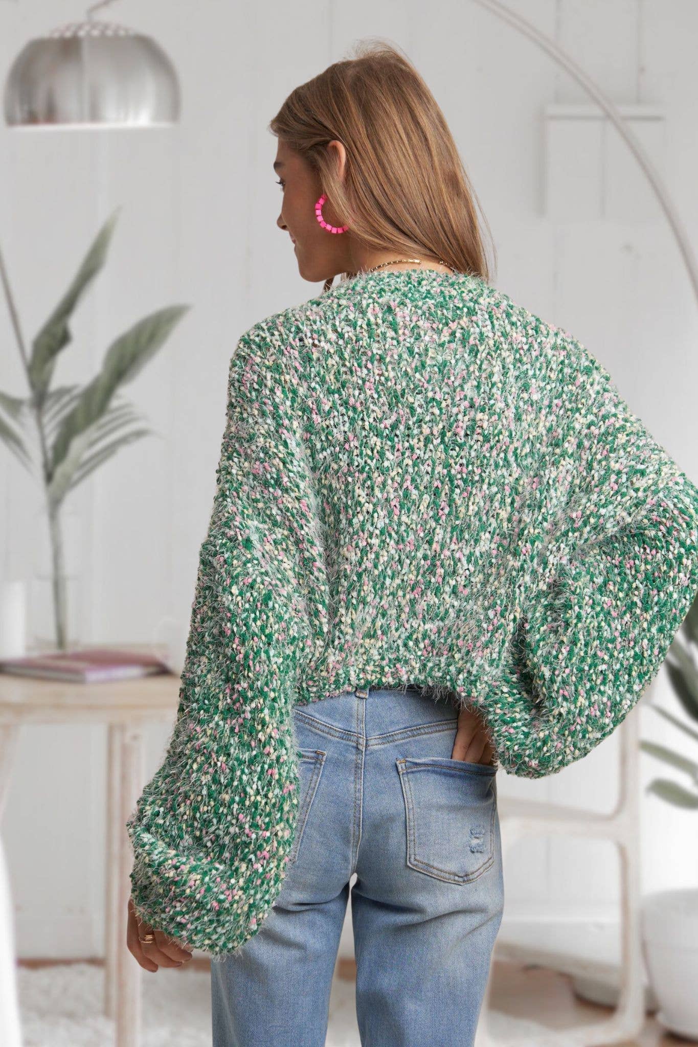 ADORA LA - Wholesale Knit Sweater - Women's - CESW3457-MULTI COLOR POPCORN TEXTURED SWEATER TOP12