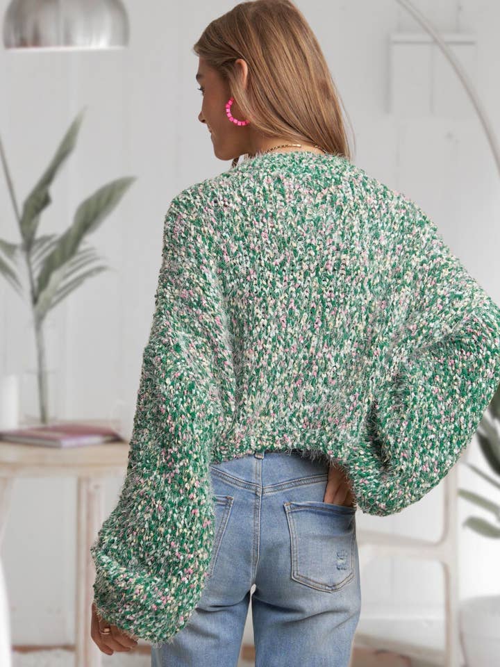 ADORA LA - Wholesale Knit Sweater - Women's - CESW3457-MULTI COLOR POPCORN TEXTURED SWEATER TOP12