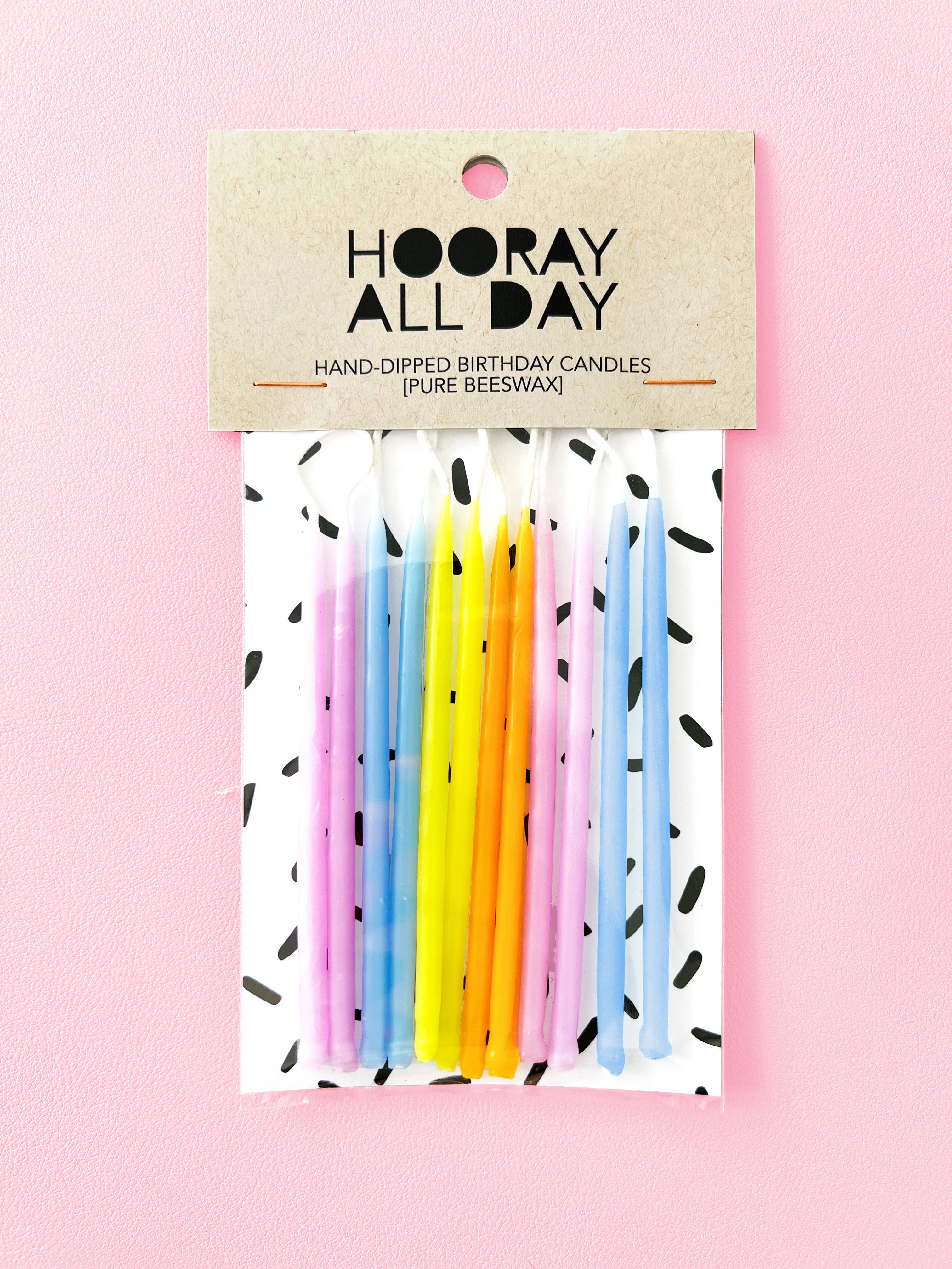 Hooray All Day - Wholesale Cake Candle - 100% Beeswax Hand-Dipped Birthday Candles3