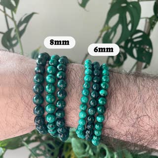 Pebble House - Wholesale Beaded Bracelet - Malachite Bracelet 4mm/6mm/8mm - Crystals & Stones