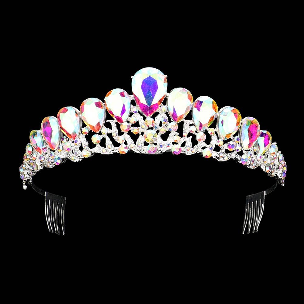 Pearl and Rox - Wholesale Tiara - Women's - Teardrop Accented Princess Tiara0