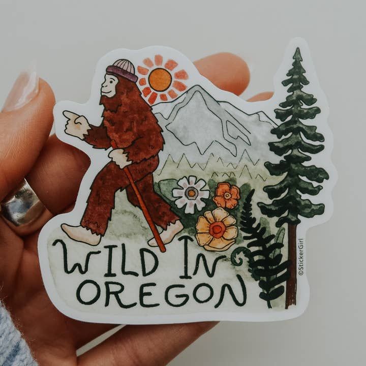 Wild In Oregon Sasquatch Vinyl Sticker for wholesale by Sticker Girl