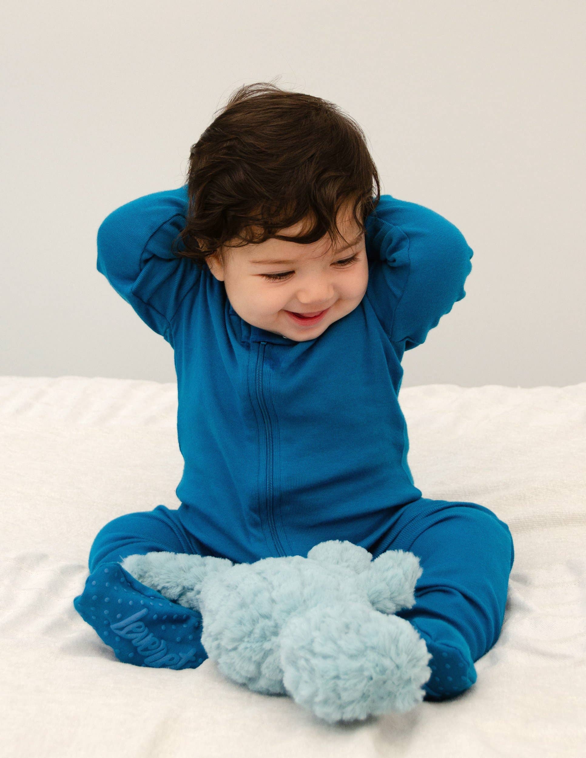 Leveret Pajamas – Fato de dormir – Bebé por atacado – Pijama de algodão com pés para crianças sólido23