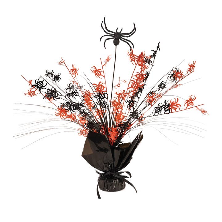 Centre de table en spray scintillant araignée 15", noir et orange pour la vente par Beistle