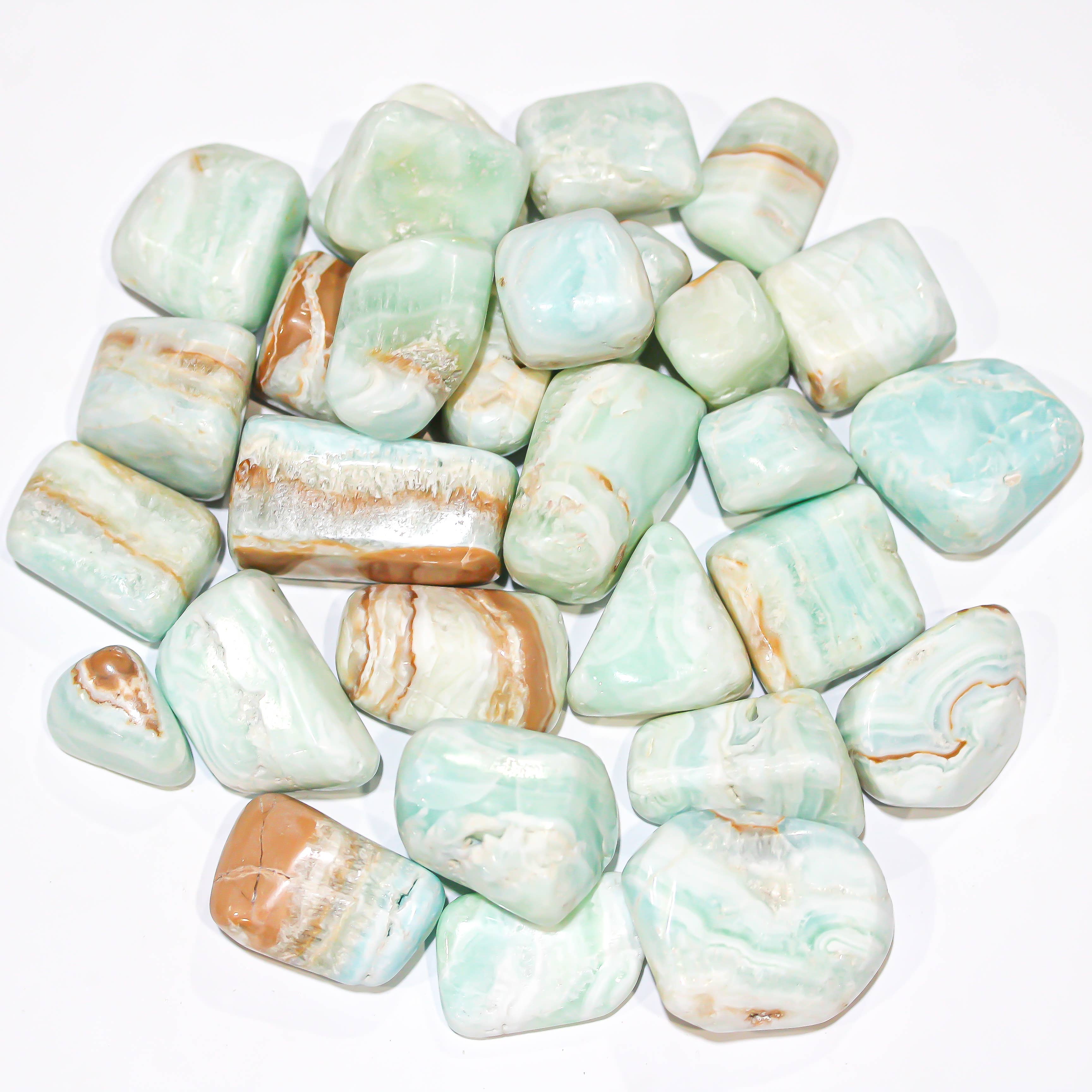 Quasar Gems USA - Wholesale Spiritual Stone/Crystal - Caribbean Calcite Tumbled 1KG6