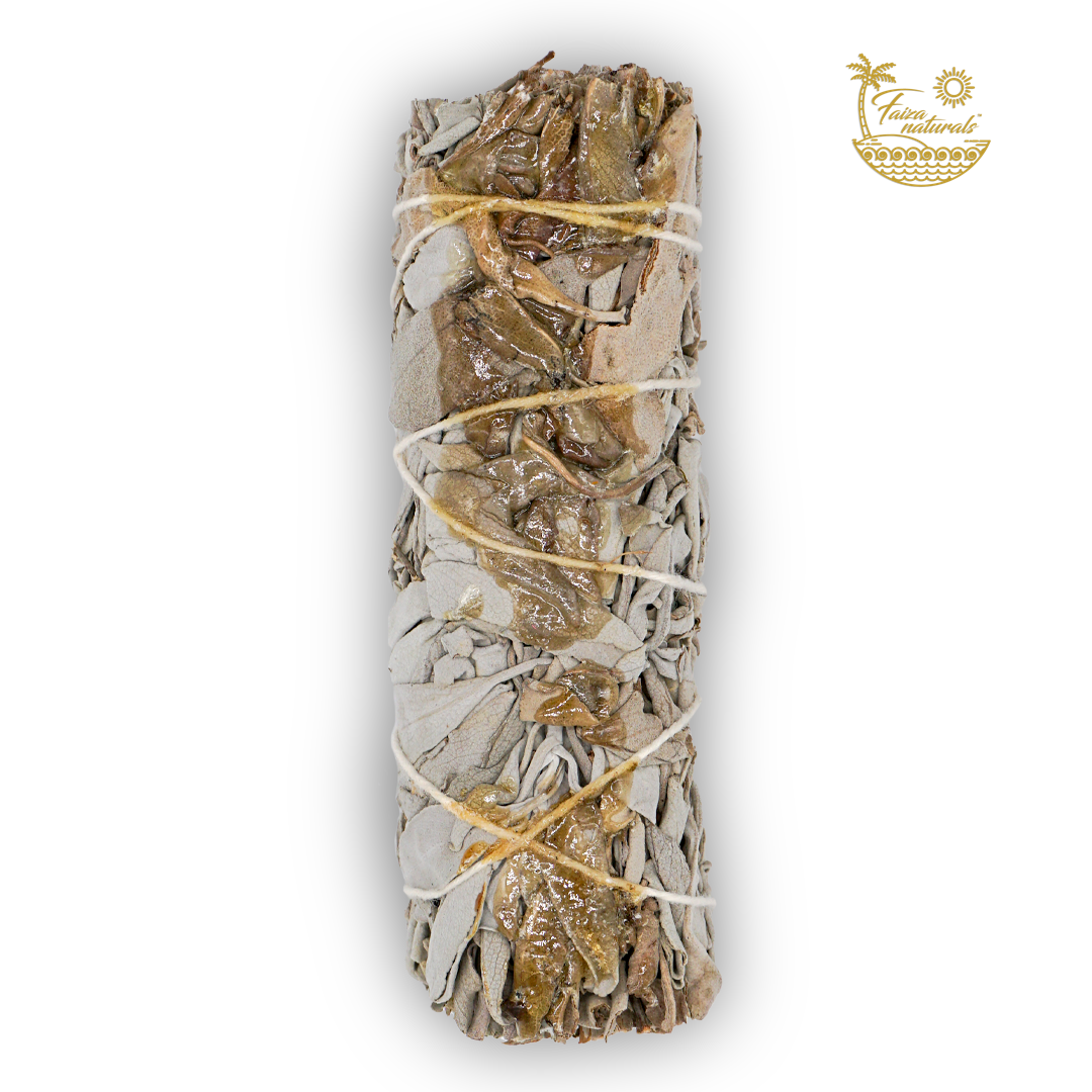 Faiza Naturals - Wholesale Sage Bundle - Copal Resin with White Sage Bundles1