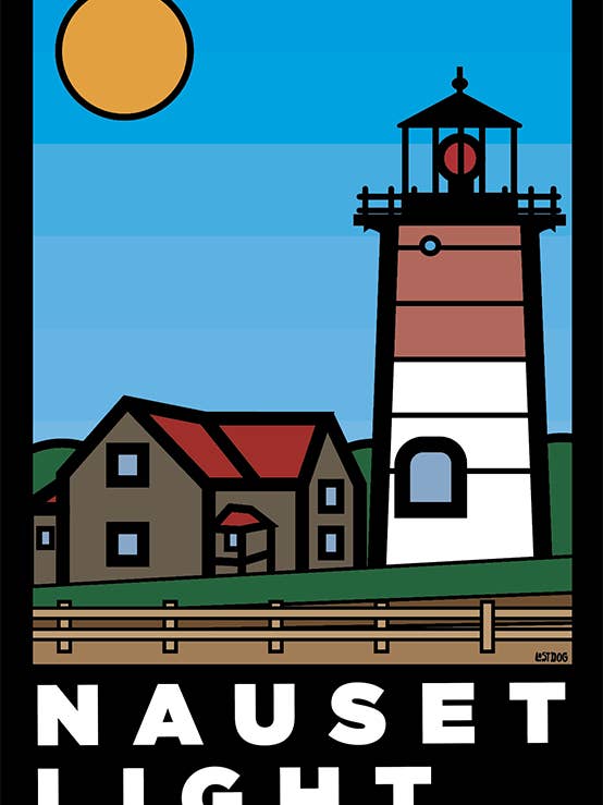 Nauset Light: Série de linha grossa por atacado de LOST DOG art & frame