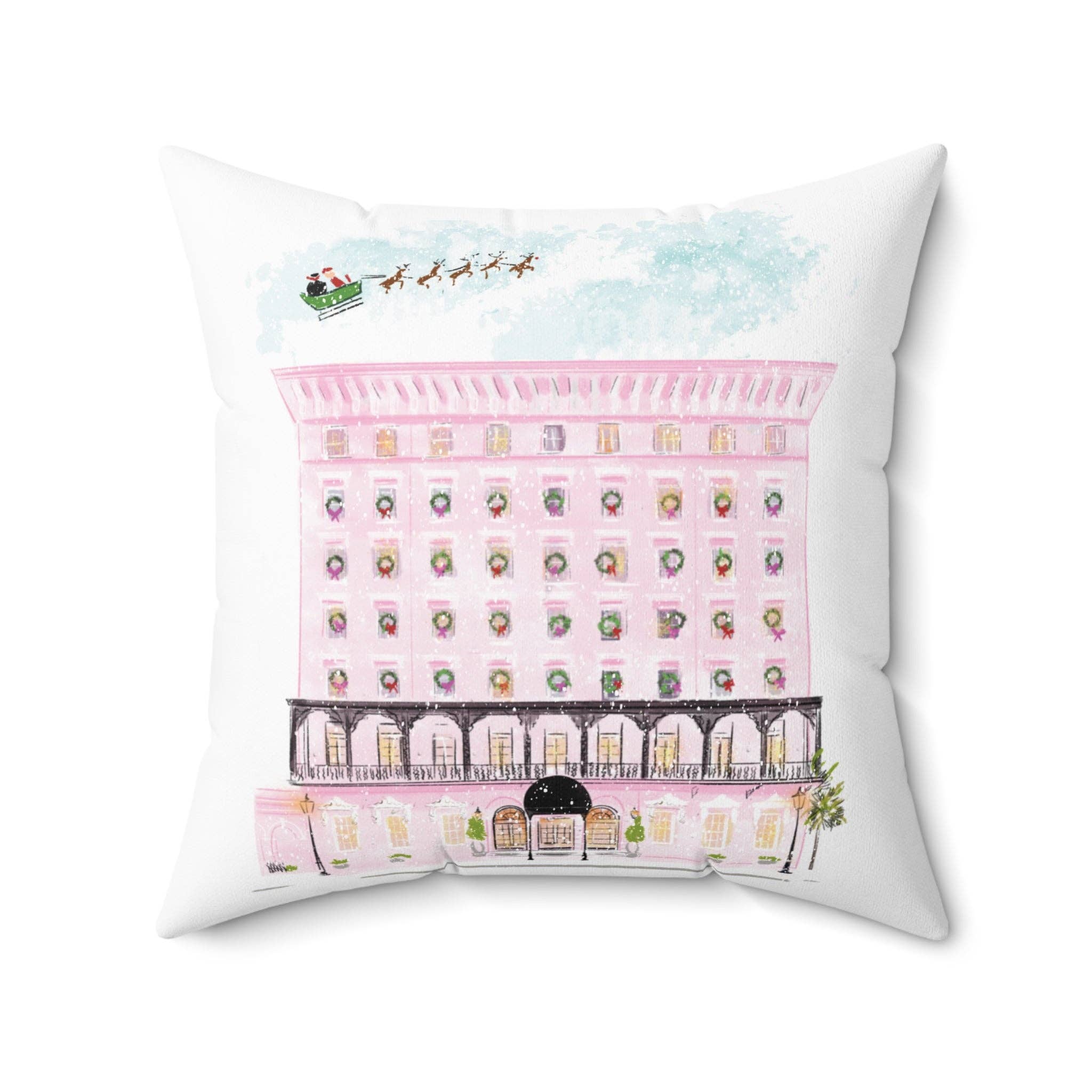 Rebecca Illustrated - Wholesale Throw/Decorative Pillow - Mills House At Christmas-Pillow3
