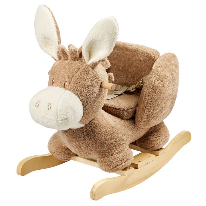 TEDDY Rocking Donkey – Rocking Animal in Teddy Fabric – Beige voor wholesale door Nattou
