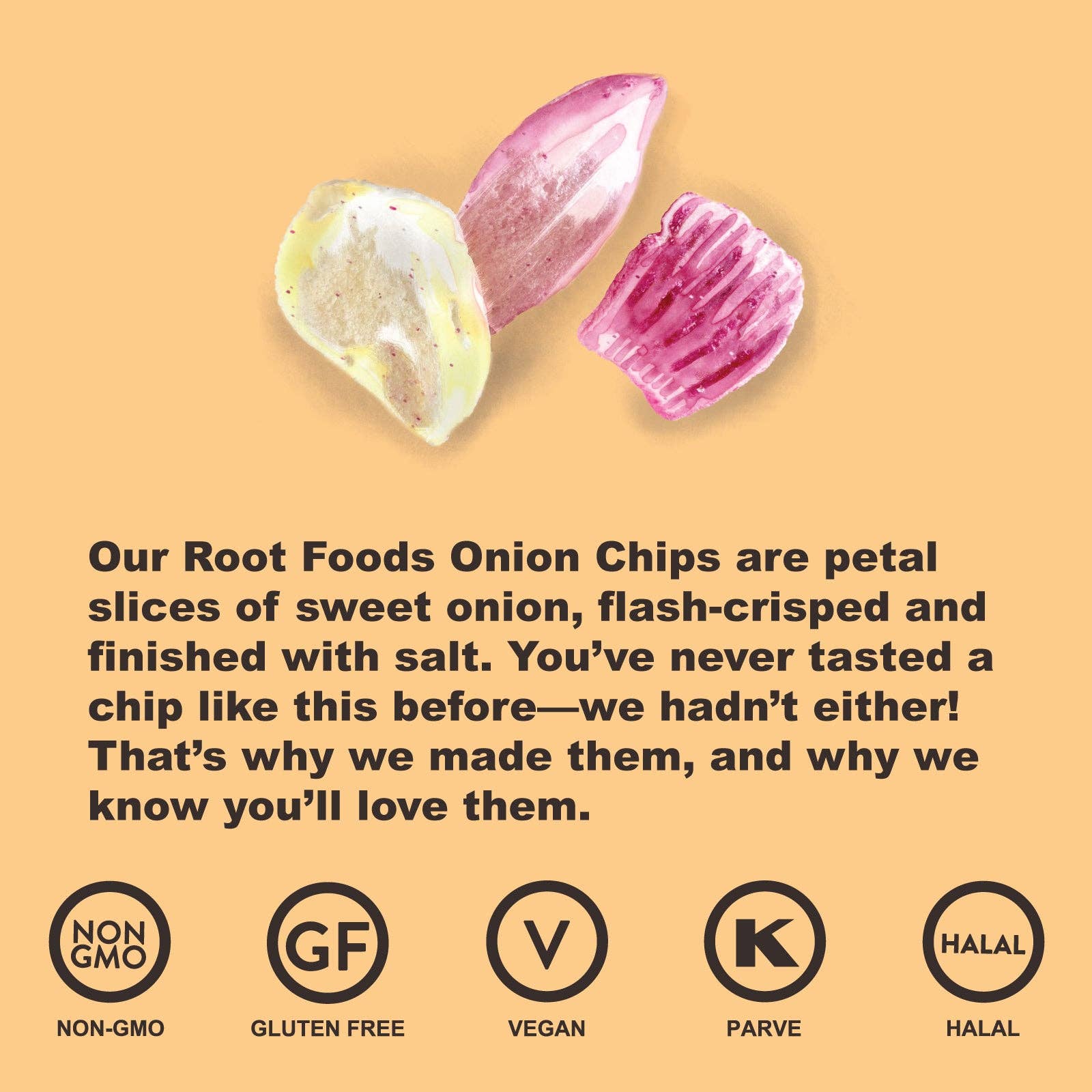 Root Foods - Wholesale Chips - Onion – Inner Case - 6 bags8