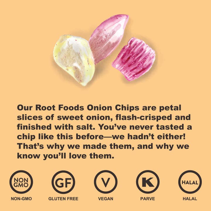 Root Foods - Wholesale Chips - Onion – Inner Case - 6 bags8