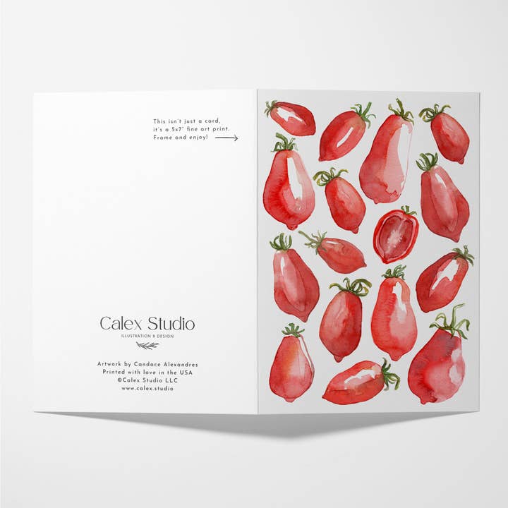 Calex Studio - Wholesale Everyday Greeting Card - San Marzano Italian Tomatoes - Blank Greeting Card1