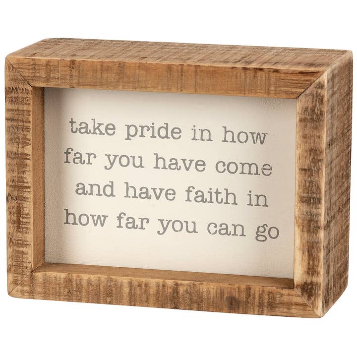 Take Pride Inset Box Sign for wholesale by Primitives by Kathy
