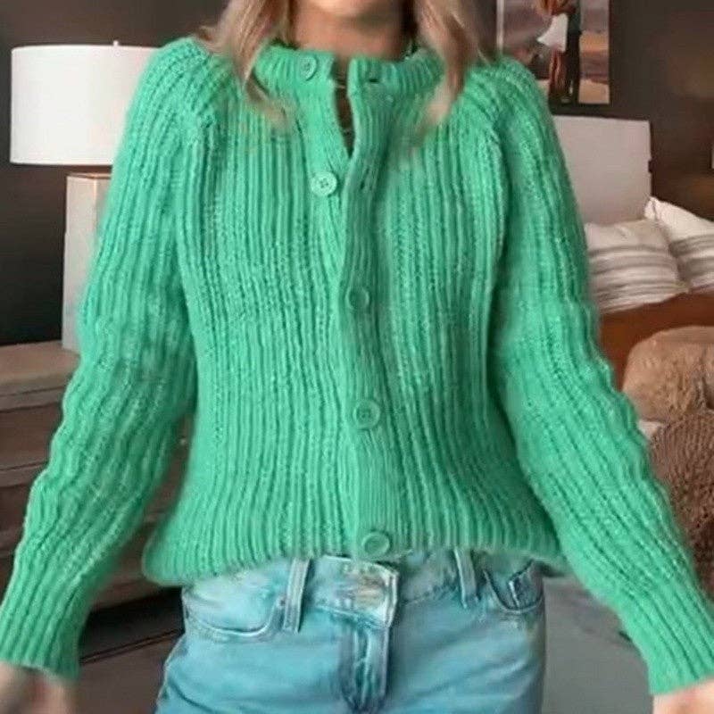 MoodGold - Wholesale Cardigan - Women's - Solid Color Women's Knit Cardigan Long Sleeve Sweater10