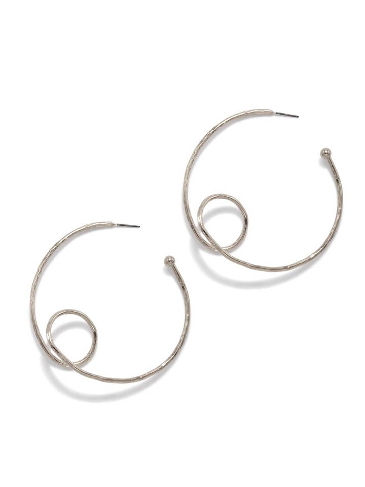 Silver Loop-De-Loop Hoop Earrings for wholesale by JAREDJAMIN
