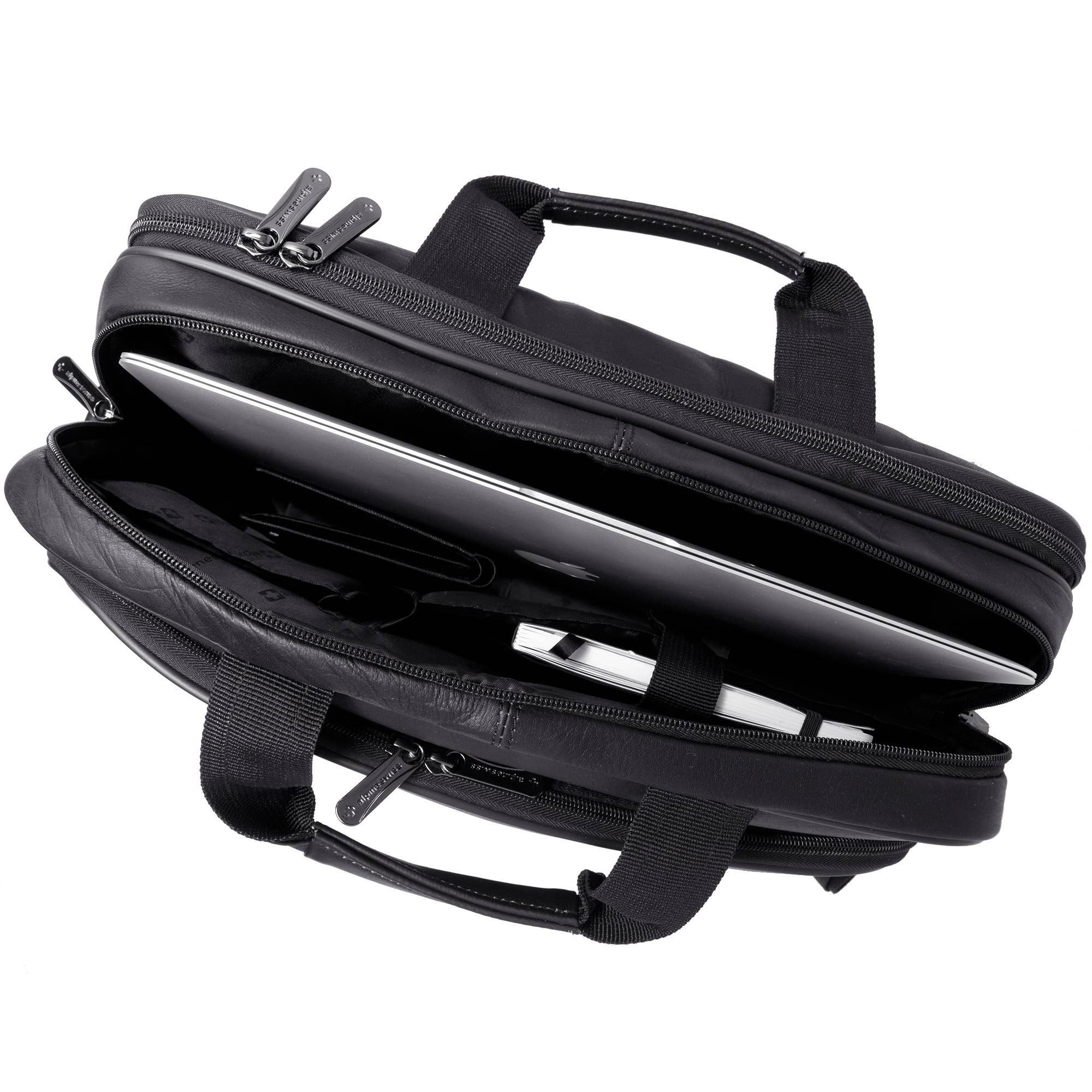 Alpine Swiss - Wholesale Briefcase - Unisex - Messenger Bag Leather 15.6 Laptop Briefcase Portfolio Busine3