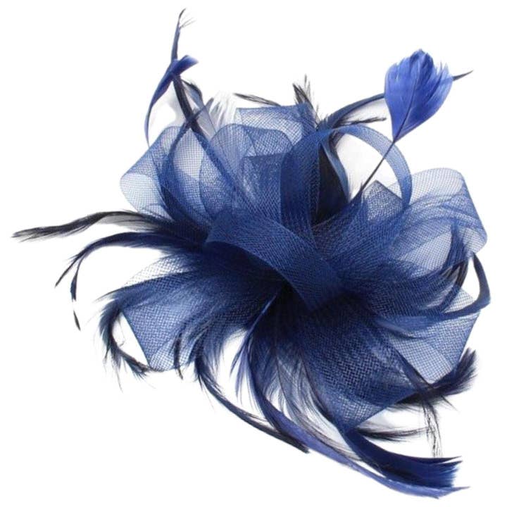 Topkids Accessories - Wholesale Fascinator Hat - Women's - Looped Net Fascinator Feather Comb Fascinator Fascinator Hair Slide Fascinators Wedding Hats Royal Ascot Hat On Clear Comb For Women, Ladies, Girls