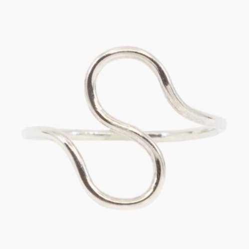 Squiggle Ring Curve Band Silver Free Form Organic Shape Ring for wholesale by Mineral and Matter