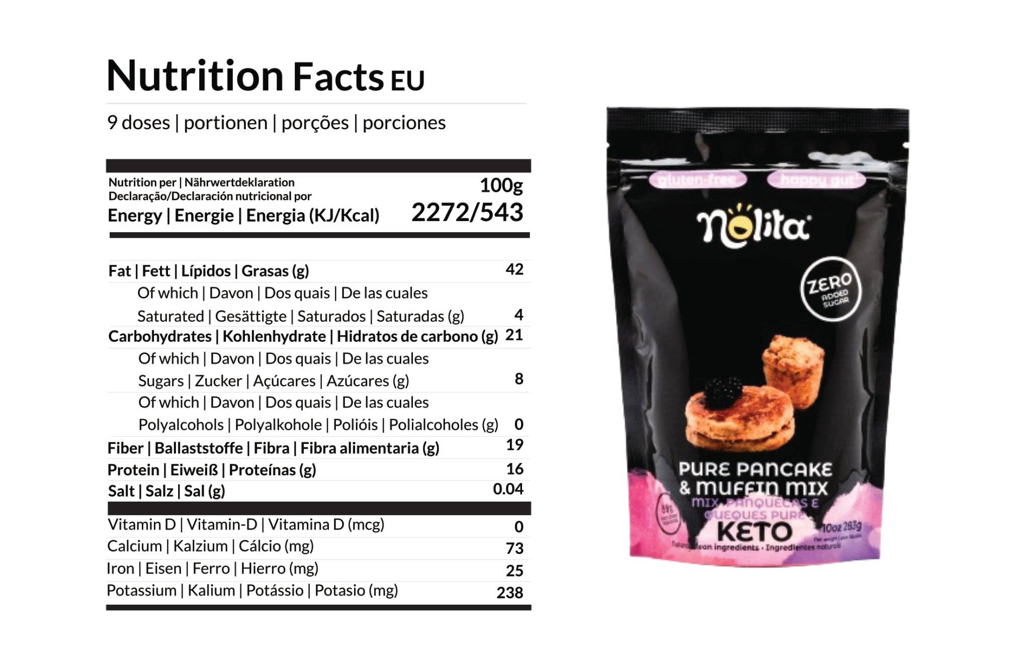 Nolita - Vente Préparation pour pancakes - Mélange pour pancakes et muffins Pure2