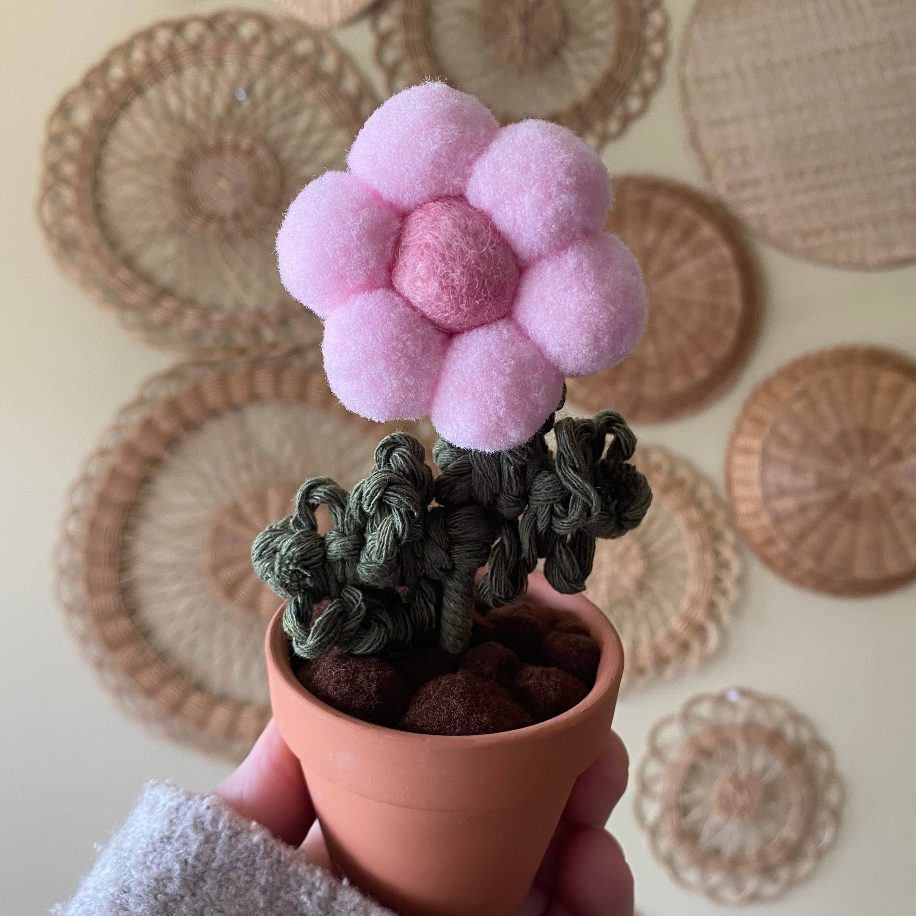 ForgetBKnot - Wholesale Artificial Flowers - Pompom, Felt and Macrame Forever Fibre Flower - Single 9