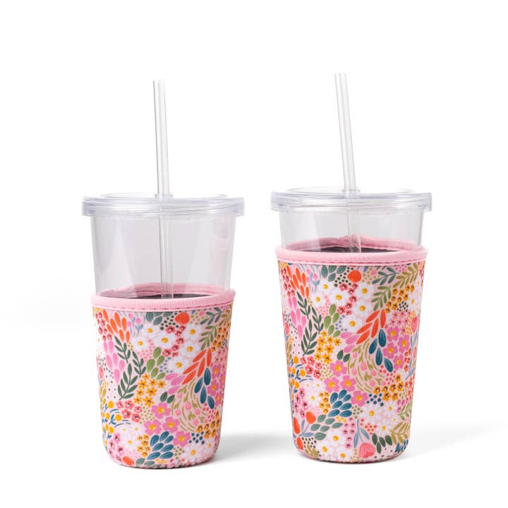Summer Meadows Drink Sleeve, Iced Coffee Koozie, Drink Cover for wholesale by Elyse Breanne Design