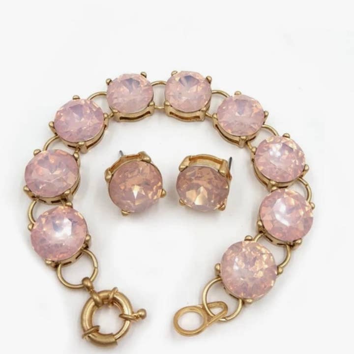 Opal Pink Rhinestone Millie Set for wholesale by Tweeds and Beads