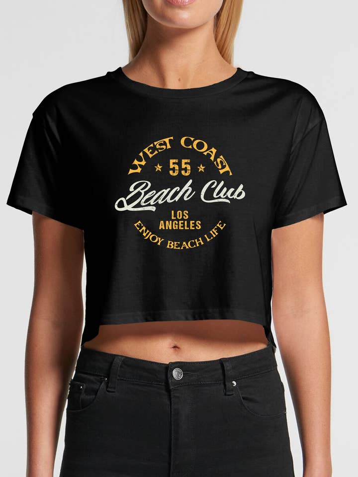 Pink Nabi - Wholesale Screen Printed T-Shirt - Women's - Graphic short crop - West coast beach club