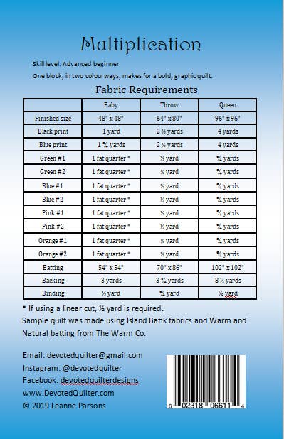 Devoted Quilter - Wholesale Quilt - Multiplication quilt pattern2