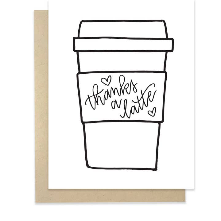 Thanks A Latte Card for wholesale by Instead of Ashes
