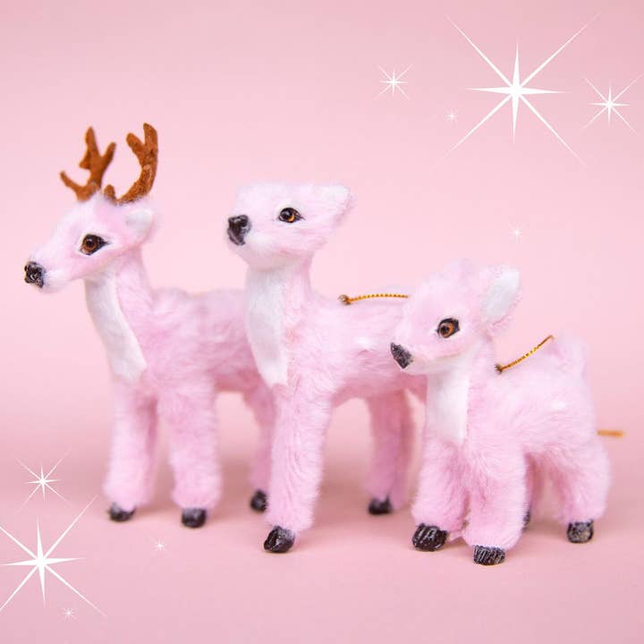 Sunshine Studios - Wholesale Ornament - Holiday Reindeer Ornament | Pink