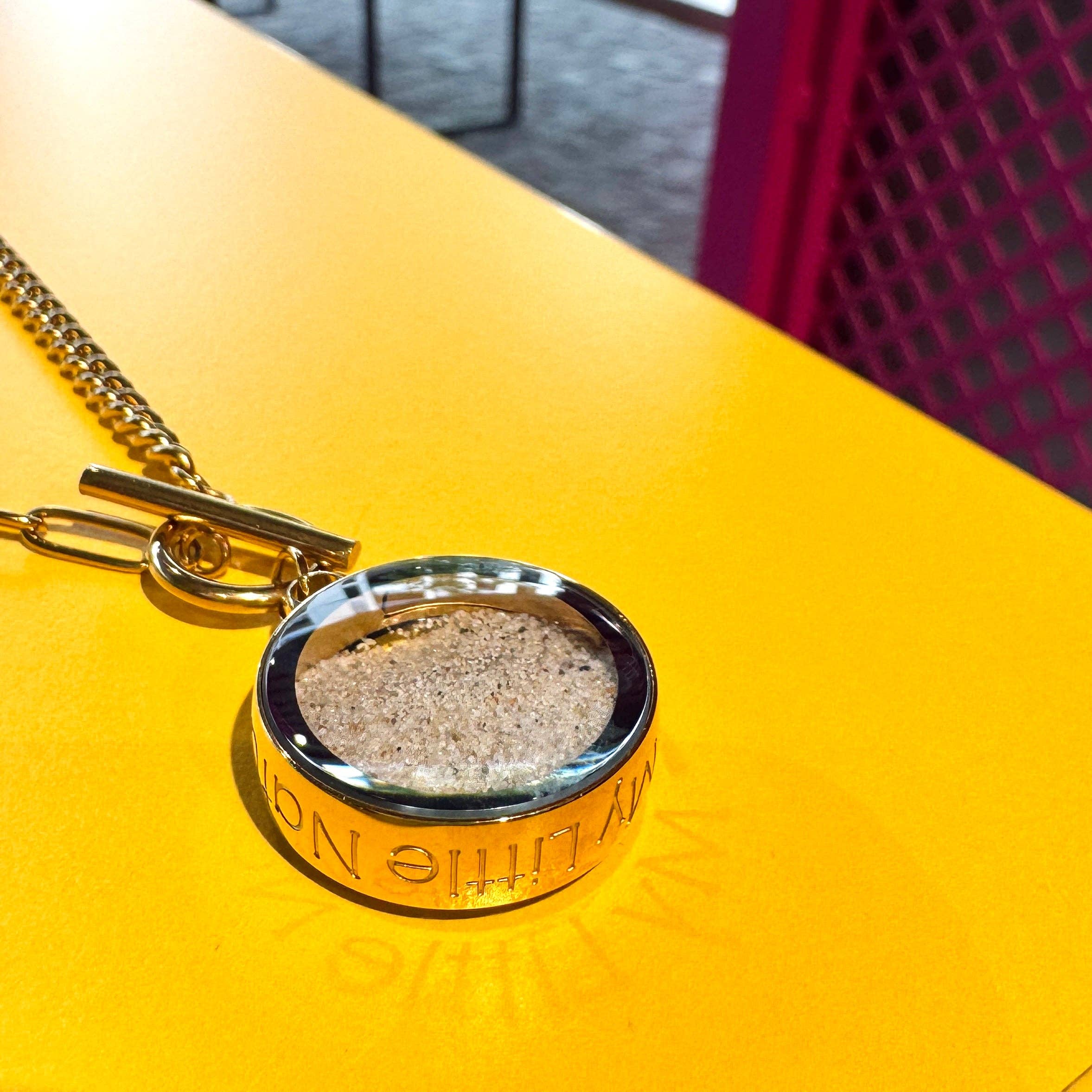 My Little Nature – Colar pingente/pendente por atacado – Colar artesanal folheado a ouro com areia natural da praia e fecho toggle10