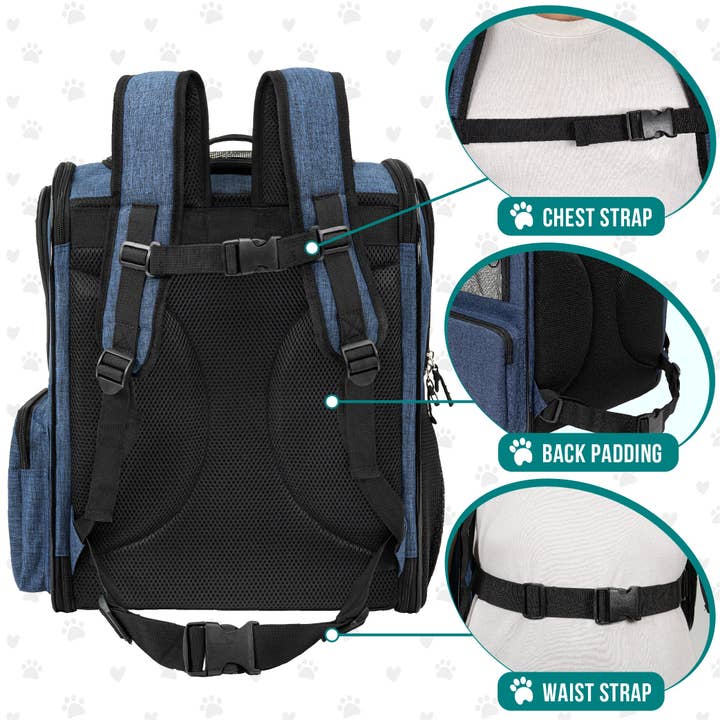 PetAmi - Wholesale Pet Carrier - Cat/Dog - Ultimate 4 Way Entry Pet Carrier Backpack17