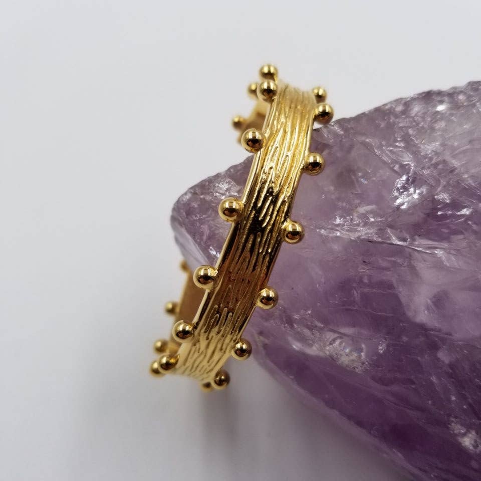 magnolia jewelry - Vente Bracelet manchette - Manchette cloutée en or 18 carats1