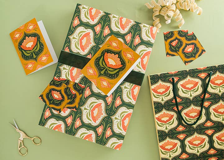 Amicreative - Wholesale Gift tag - Folk Floral Gift Tag – Holiday Design (Set of 10)1