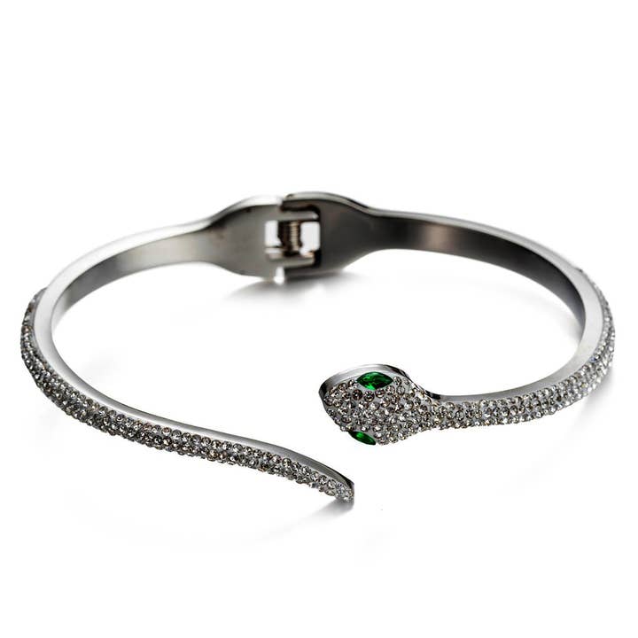 Eye Candy Los Angeles - Wholesale Cuff Bracelet - Noir Snake CZ Bracelet