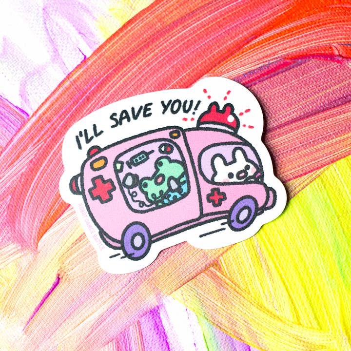 Robot Dance Battle - Wholesale Sticker - Bunny and Froggy Ambulance Sticker