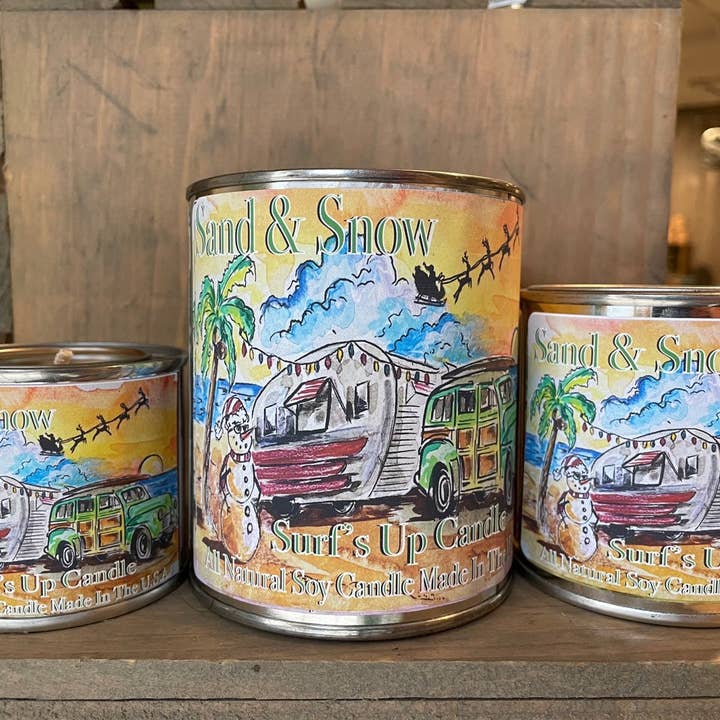 Sand & Snow Paint Can Candle - Vintage Collection for engroshandel hos Surfs Up Candle