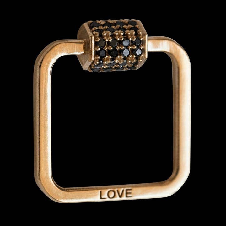 Love Lock Black Diamonds Square Ring for wholesale by NicolasAmbrosio