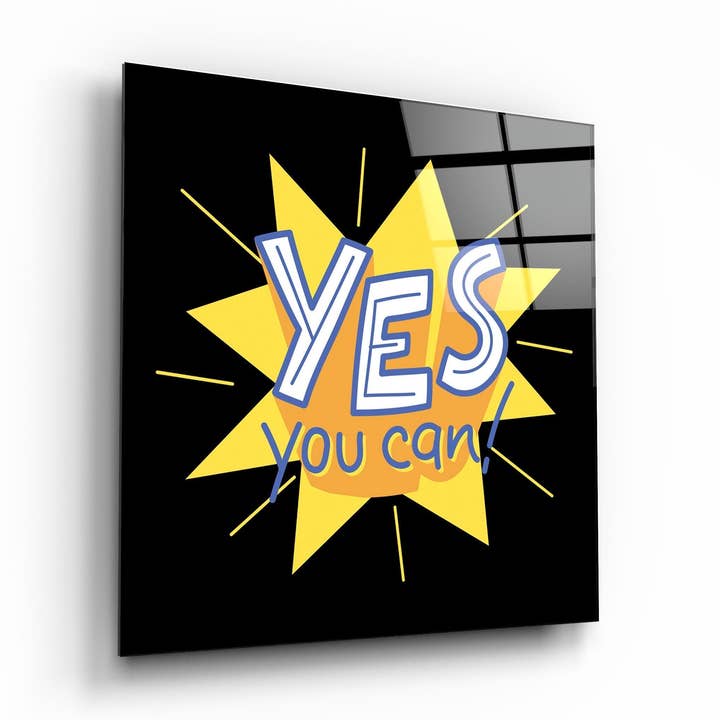 ・"Ja, du kan"・Glaskunst til væg for engroshandel hos Artdesigna KG