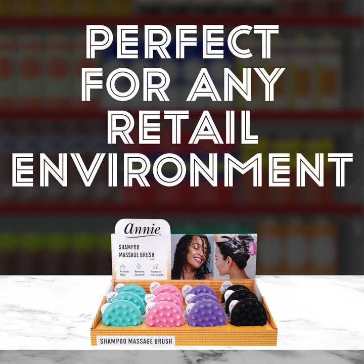 Annie International, Inc. - Wholesale Hair Brush/Comb - Annie Shampoo and Massage Brush Display Asst Color
