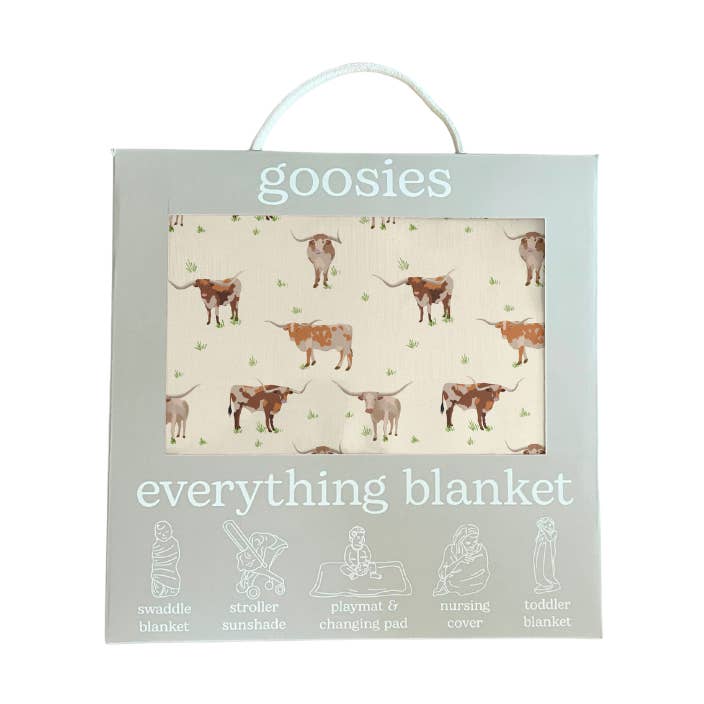 Goosies - Vente Couverture de lit – enfant et bébé - Vaches Longhorn - Couverture Tout-en-Un0