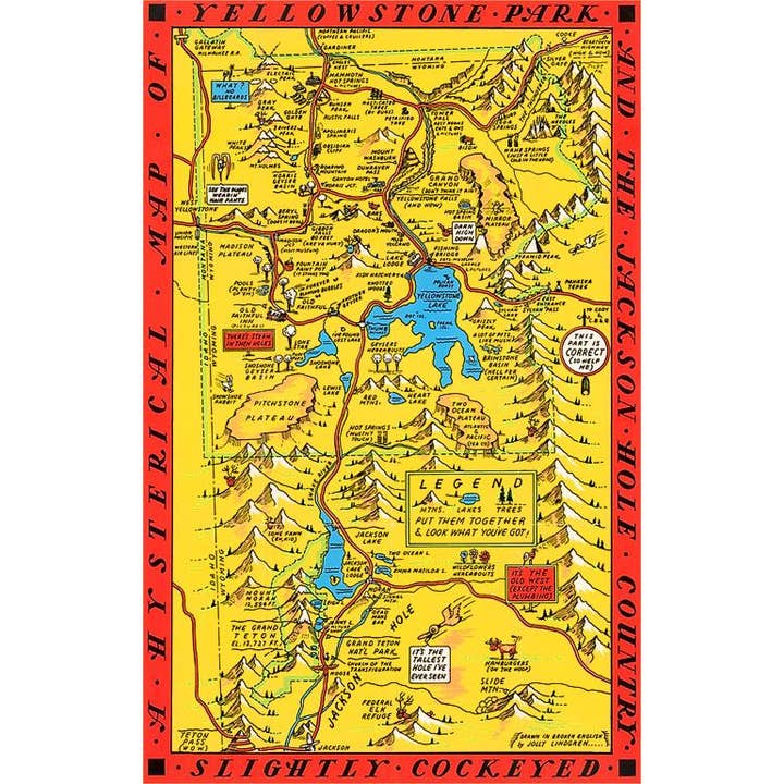 Mappa del Parco di Yellowstone Magnet MT-447 per la vendita all'ingrosso da parte di Found Image Press