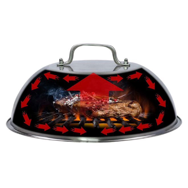 Jim Beam JB0181 9 Burger Cover and Cheese Melting Dome Silver